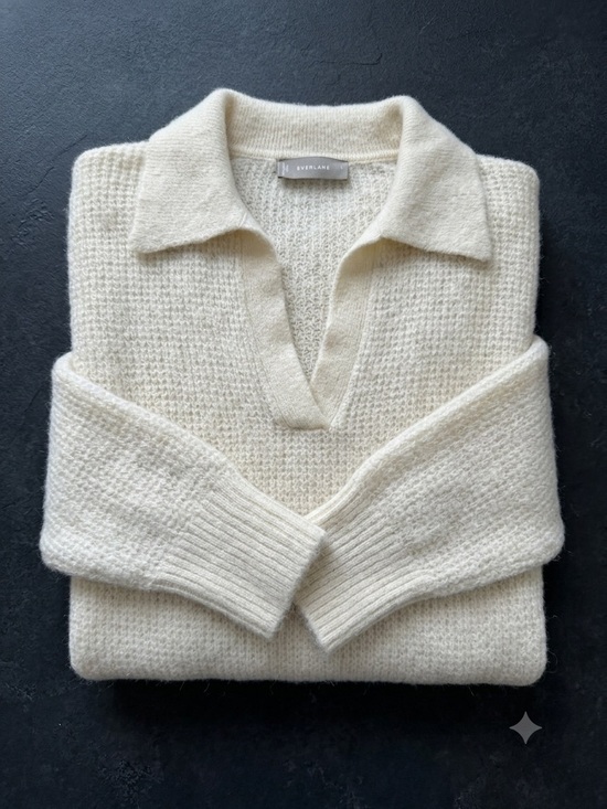 Everlane Sweaters - Everlane Alpaca-Blend Polo Sweater, Cream, Size